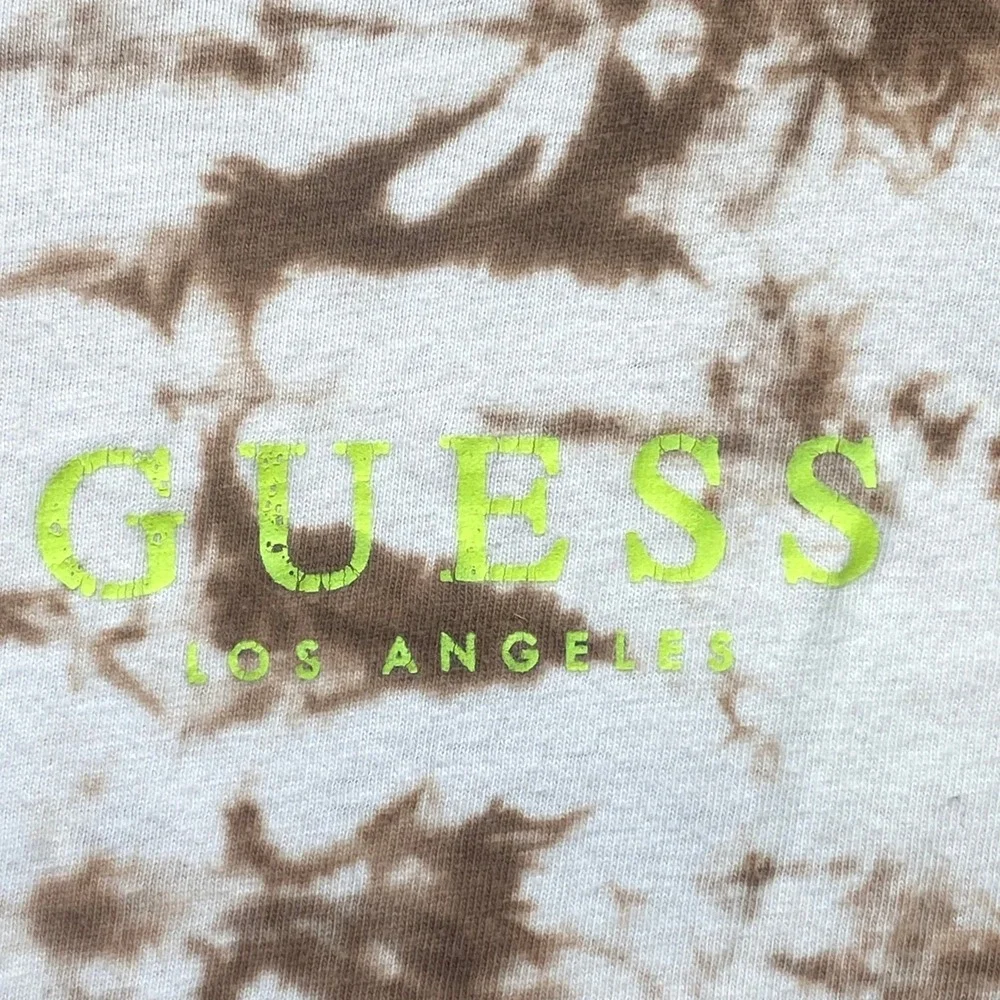 Guess Shirt Mens Large Tie-Dye Preppy Academia Streetwear Everyday AOP Spell Out - Picture 2 of 8